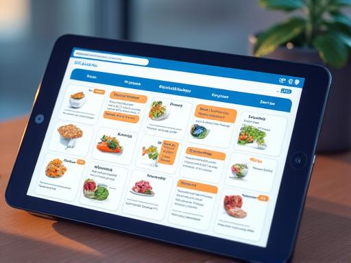 Interface de calendrier pour la planification des repas.